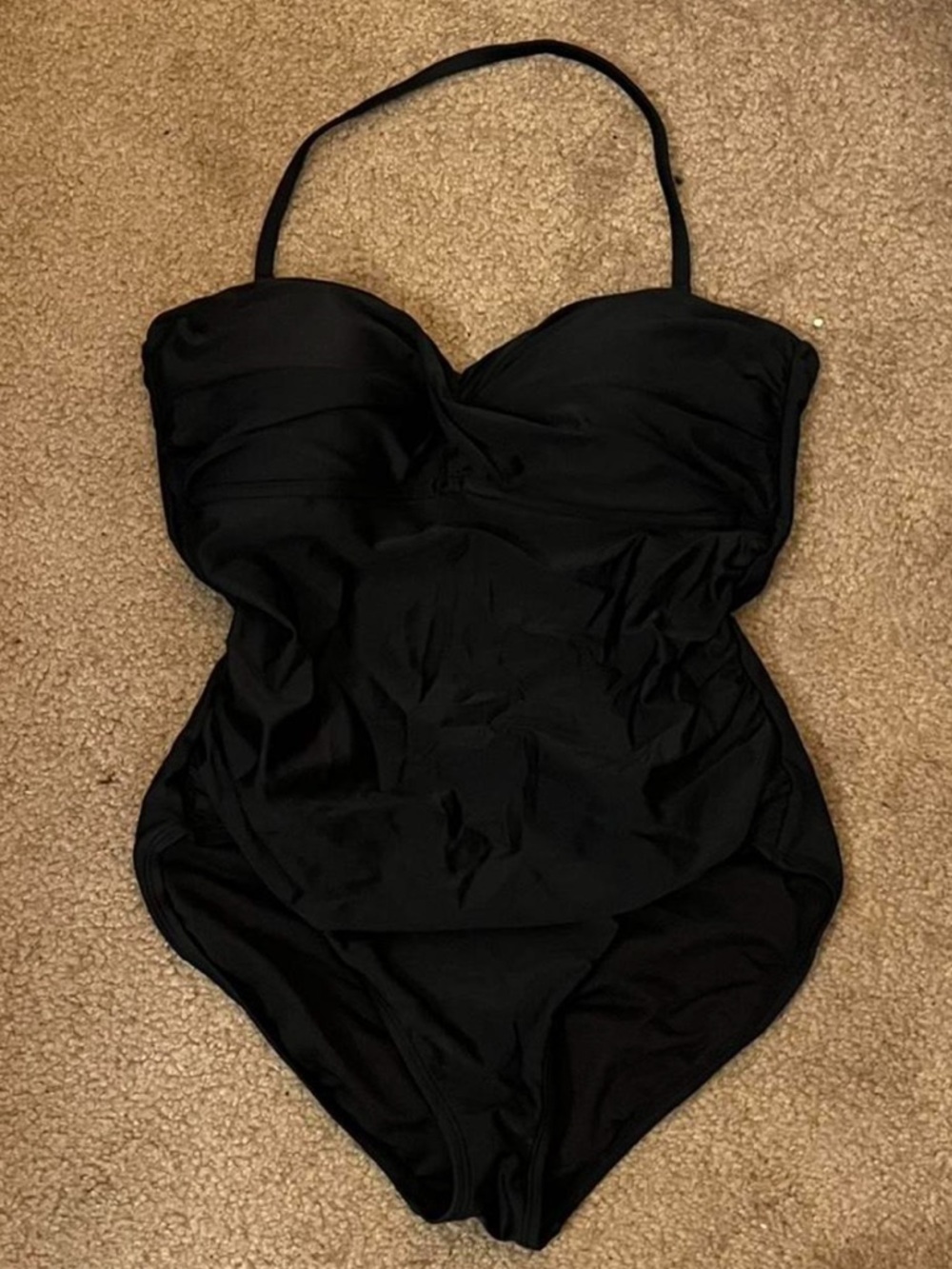 Classic Black One-Piece Swimsuit with Removable Strap
